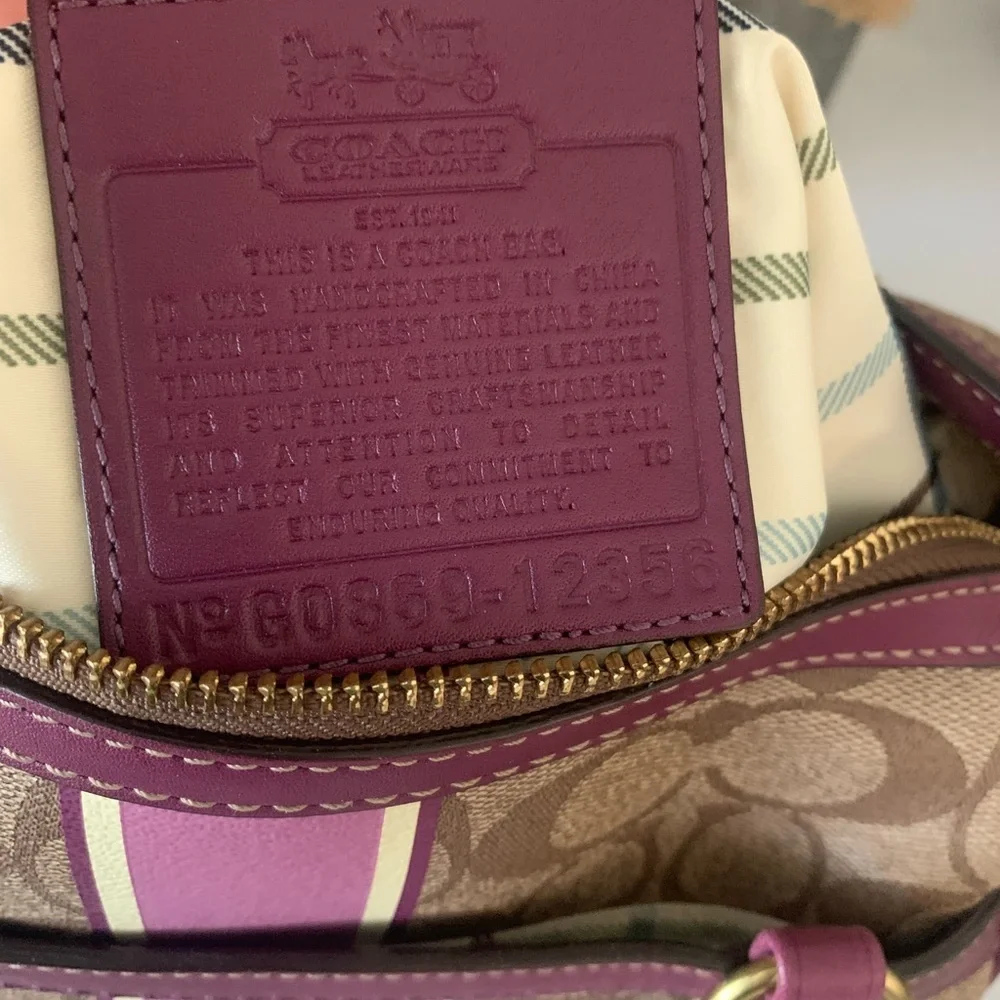 Coach RARE Mini Heritage  Satchel Signature Leather Bag and Wristlet
